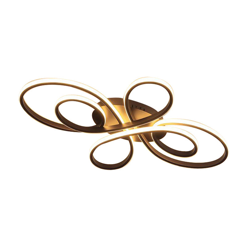 Modernist Acrylic Flower Flush Mount Ceiling Light Fixture - White/Coffee Led 23.5/31.5/39