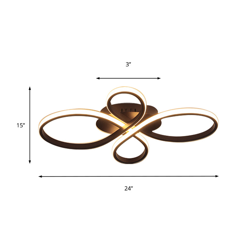 Modernist Acrylic Flower Flush Mount Ceiling Light Fixture - White/Coffee Led 23.5/31.5/39