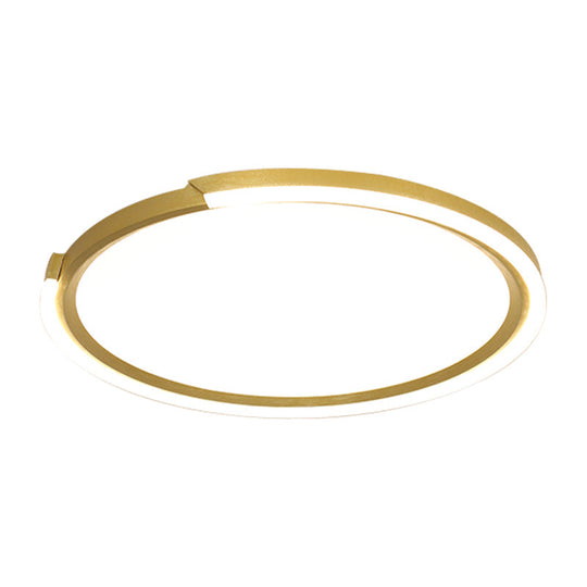 Modern Led Round Acrylic Flush Mount Lighting - 15’/18’/23’ Wide White/Black/Gold Warm Light