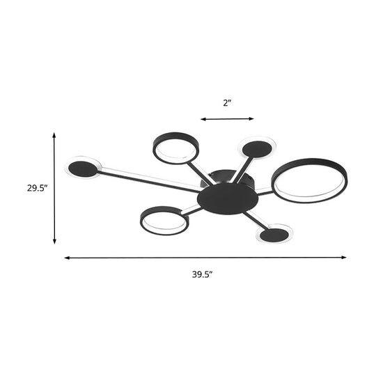 Modern Acrylic Sputnik Flush Mount Light - 4/5/6 Lights -White/Warm Led