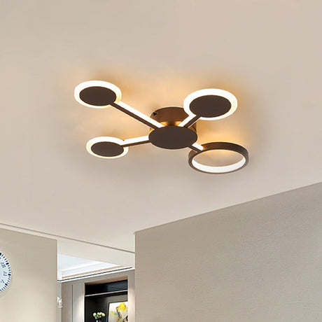 Modern Acrylic Sputnik Flush Mount Light - 4/5/6 Lights -White/Warm Led