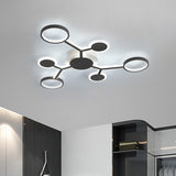 Modern Acrylic Flush Mount Lamp With Starburst Design And 6/8/10 Warm Led Lights In White 6 / Coffee