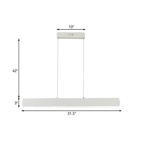 Sleek Acrylic White Led Pendant Light For Dining Room – 31.5’/39’ Wide