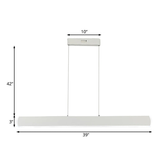 Sleek Acrylic White Led Pendant Light For Dining Room – 31.5’/39’ Wide