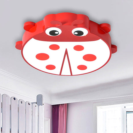 Baby Room Cartoon Ladybug Ceiling Mount Light - Slim Acrylic & Metal Lamp