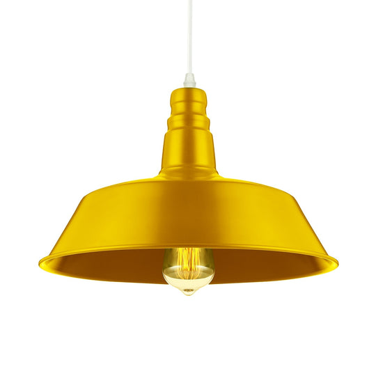 Barn Living Room Pendant Lighting - 10/14 Inch Wide Industrial Style Metal 1 Bulb Hanging Light
