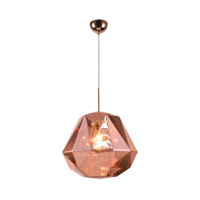 Contemporary 1-Light Pendant Lamp – Acrylic Shade In Black/Silver/Blue Diamond Ceiling Hanging Light