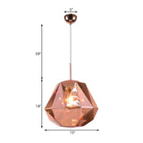 Modern Pendant Lamp With Acrylic Diamond Shade - Black/Silver/Blue