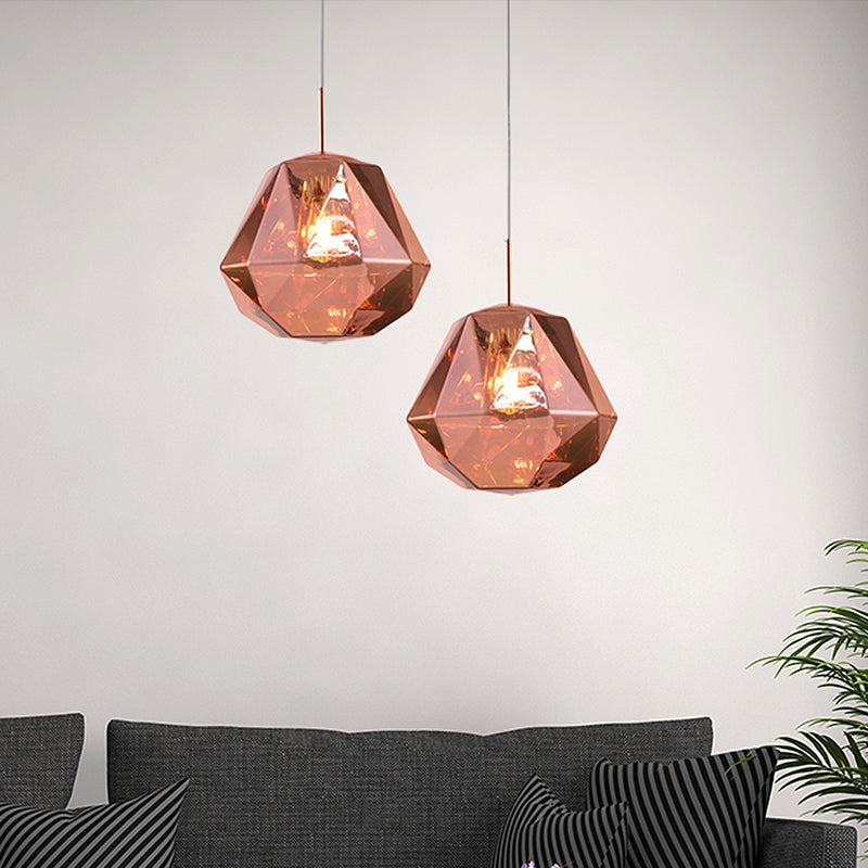 Contemporary 1-Light Pendant Lamp – Acrylic Shade In Black/Silver/Blue Diamond Ceiling Hanging Light
