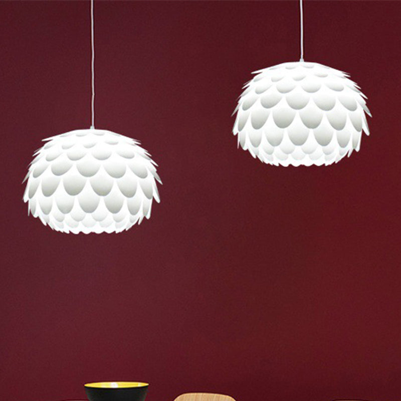 Squama Pendant Light - Arc Deco Plastic Ceiling For Bedroom 1 White 12’/16’ Wide