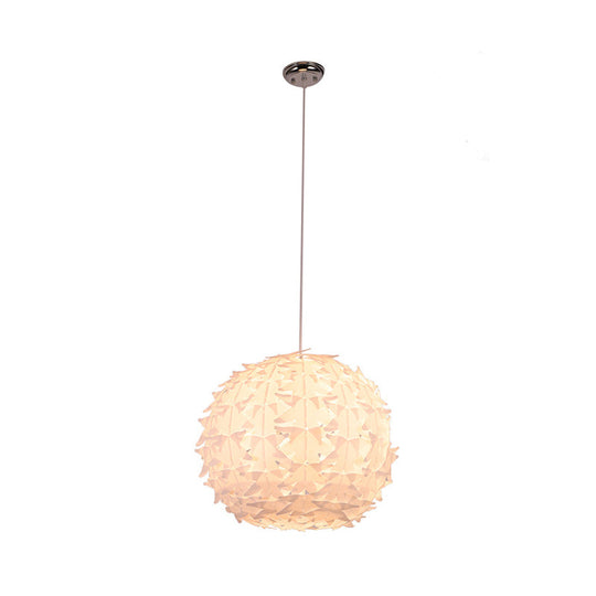 Modern White Globe Pendant Light: Stylish Acrylic Ceiling Lamp For Dining Room