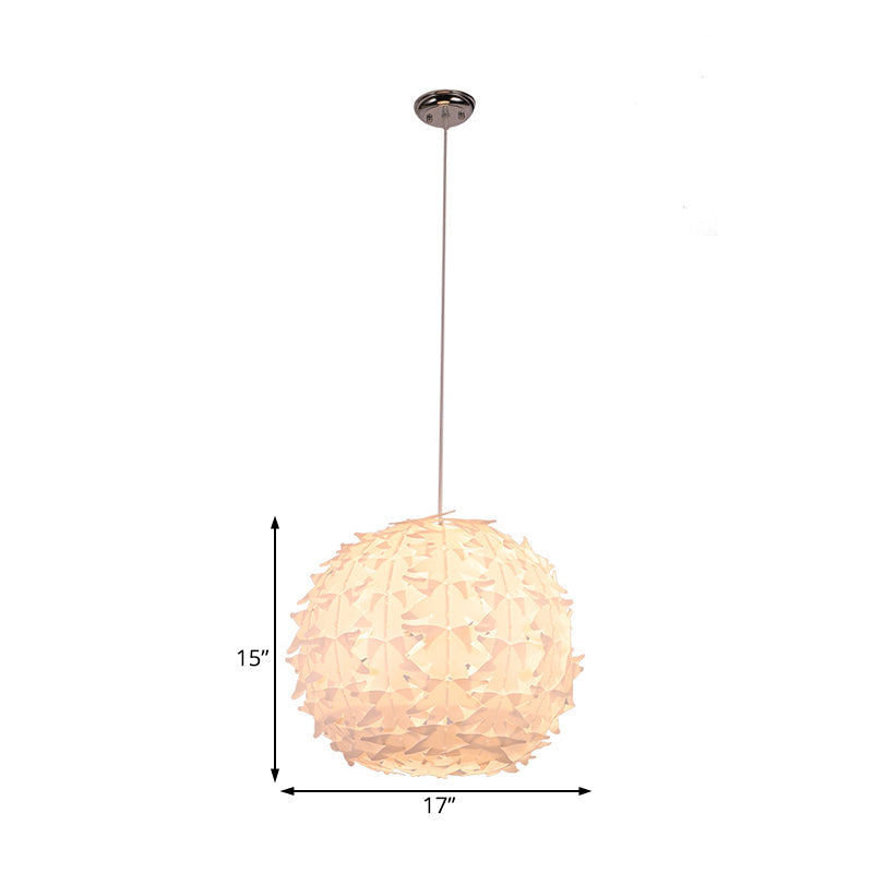 Modern White Globe Pendant Light: Stylish Acrylic Ceiling Lamp For Dining Room