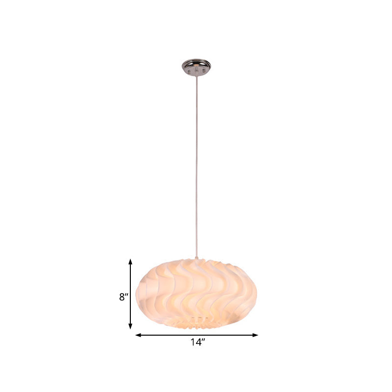 Simple Style Acrylic Meringue Pendant Light - 1 White Ceiling 14’/16’/19.5’ Wide