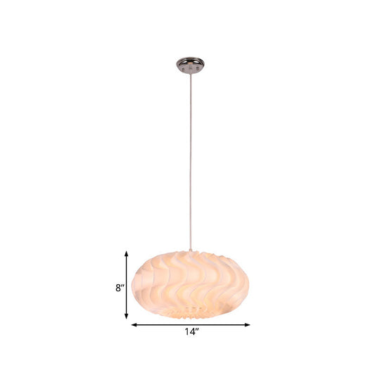Modern Acrylic Meringue Pendant Light - Simple White Ceiling Lamp 14/16/19.5 Wide