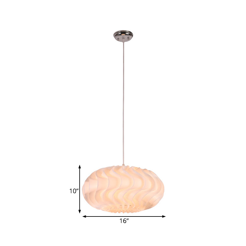 Modern Acrylic Meringue Pendant Light - Simple White Ceiling Lamp 14/16/19.5 Wide