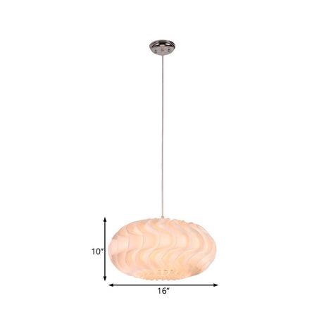 Modern Acrylic Meringue Pendant Light - Simple White Ceiling Lamp 14/16/19.5 Wide
