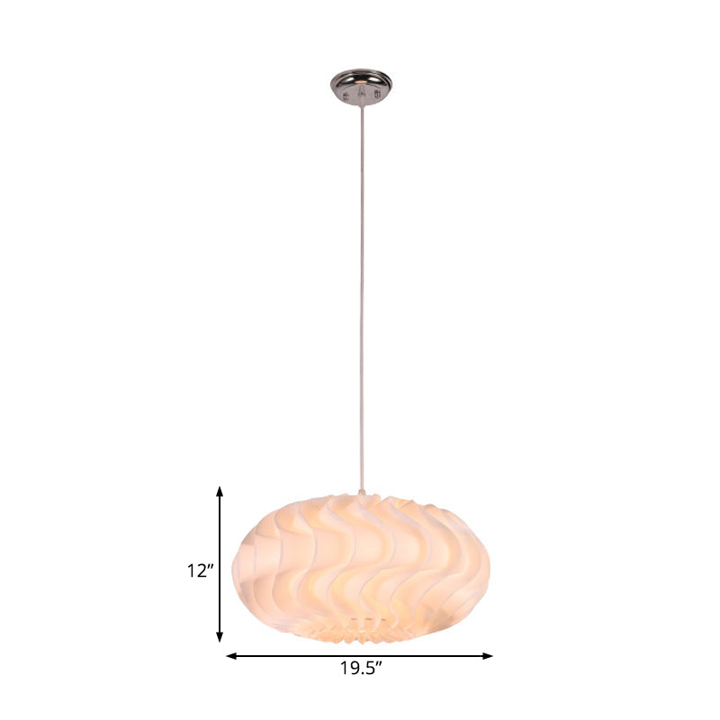 Modern Acrylic Meringue Pendant Light - Simple White Ceiling Lamp 14/16/19.5 Wide