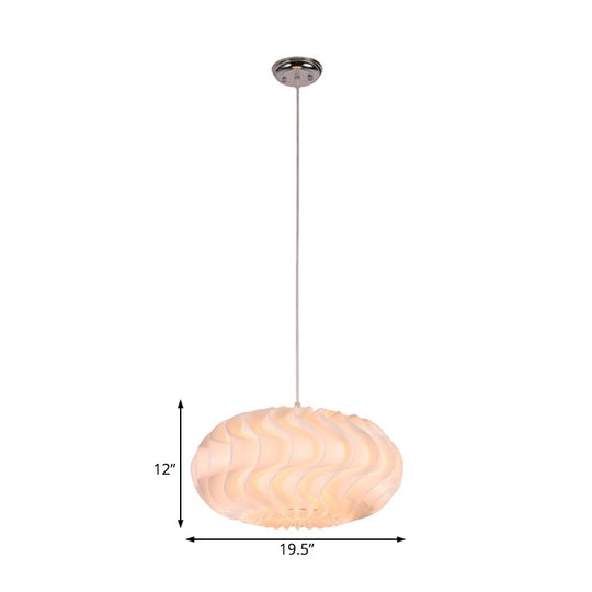 Modern Acrylic Meringue Pendant Light - Simple White Ceiling Lamp 14/16/19.5 Wide