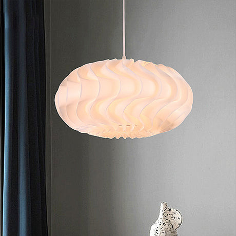 Modern Acrylic Meringue Pendant Light - Simple White Ceiling Lamp 14/16/19.5 Wide