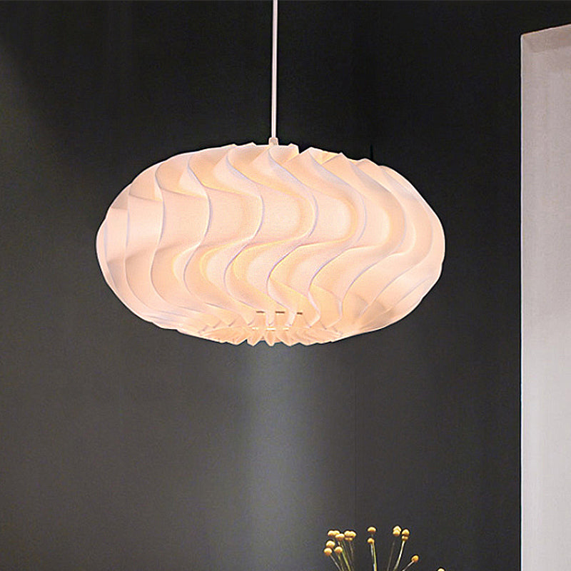 Modern Acrylic Meringue Pendant Light - Simple White Ceiling Lamp 14/16/19.5 Wide