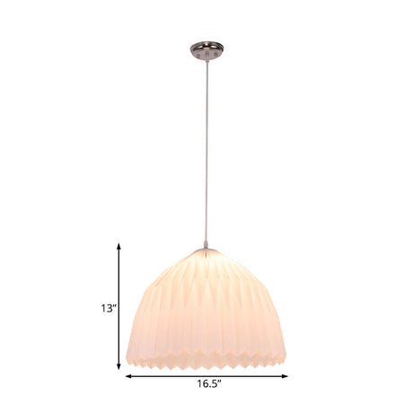 Minimalist White Acrylic Dome Pendant Light For Dining Room