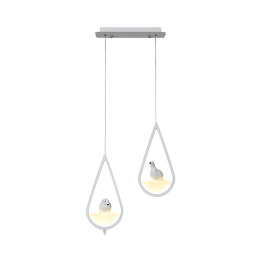 Waterdrop Acrylic Hanging Lamp: 1/2/3 Lights | Black/White Warm/White Light Dining Room Pendant