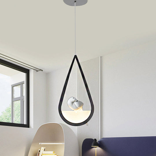 Waterdrop Acrylic Hanging Lamp: 1/2/3 Lights | Black/White Warm/White Light Dining Room Pendant 1 /