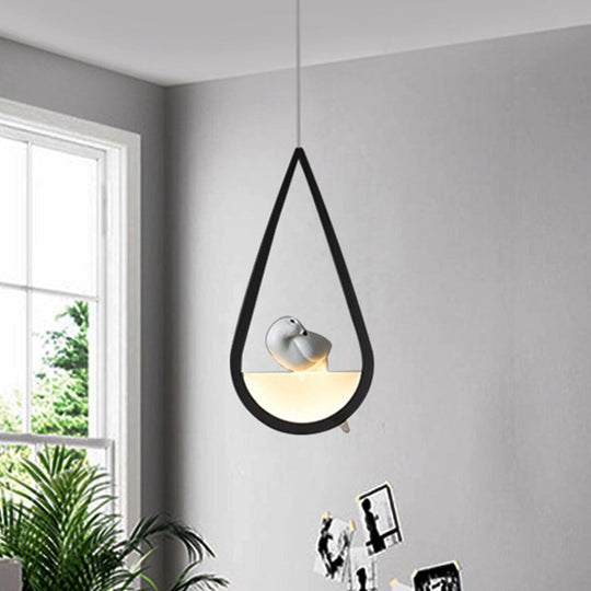 Waterdrop Acrylic Hanging Lamp: 1/2/3 Lights | Black/White Warm/White Light Dining Room Pendant