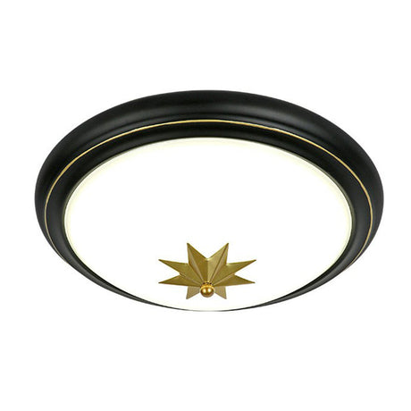 Retro Bowl Led Flush Mount Ceiling Light With Opal Glass - Ideal For Corridor Lighting
