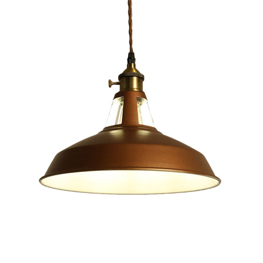 Barn Pendant Light Fixture - Industrial Beige/Blue/Green Metal For Dining Room