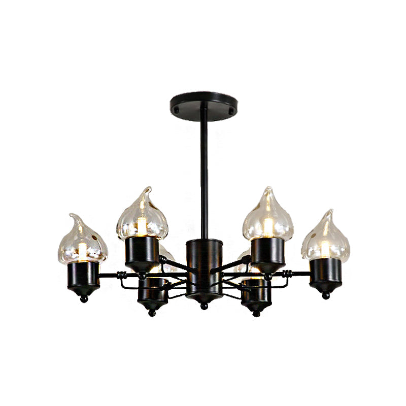 Cylindrical Glass Pendant Chandelier With Industrial 3/6 Lights - Ideal For Living Room Includes