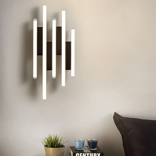 Modern Linear Led Wall Sconce In Acrylic White - Mounted Bedside Light Warm/White 12.5/16.5/20.5 H /