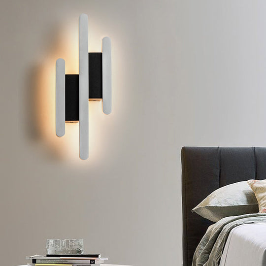 Modern Linear Led Wall Sconce In Acrylic White - Mounted Bedside Light Warm/White 12.5/16.5/20.5 H /