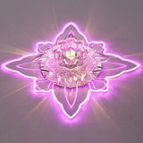 Clear Crystal Led Flushmount Ceiling Light - Floral Shaped Modern Hallway Flush Mount