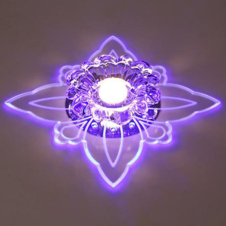 Clear Crystal Led Flush Mount Ceiling Light - Simplicity And Elegance