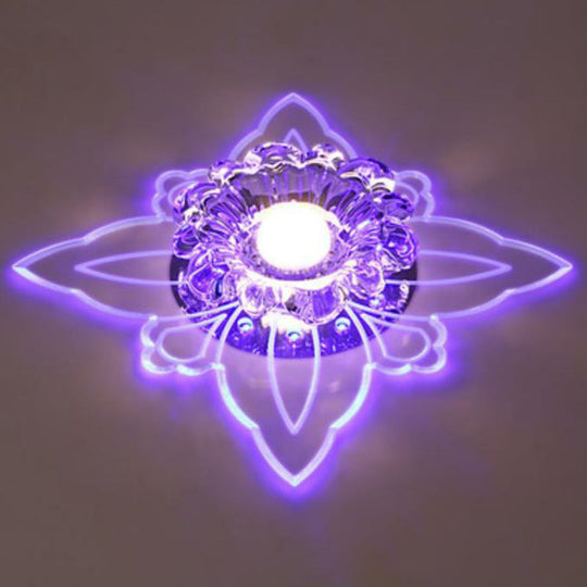 Clear Crystal Led Flush Mount Ceiling Light - Simplicity And Elegance