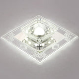 Modern Clear Crystal Led Flush Mount Ceiling Light For Entryway
