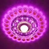 Clear Crystal Blossom Flush Mount Led Entryway Lighting Fixture / 3W Pink