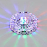 Contemporary Crystal Corridor Led Flush Mount Ceiling Light In Clear With Floral Design