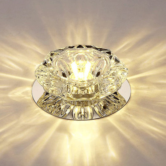 Blossom Crystal Flush Mount Led Ceiling Light For Entryway
