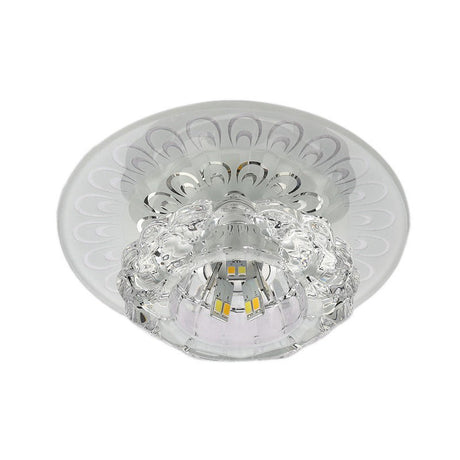 Blossom Shade Crystal Flush Ceiling Light - Contemporary Led Fixture For Hallways Mount And Clear