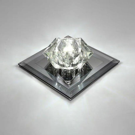 Crystal Gem Led Ceiling Light For Foyers And Hallways - Simple Stylish Flush Mount Black / 7 White