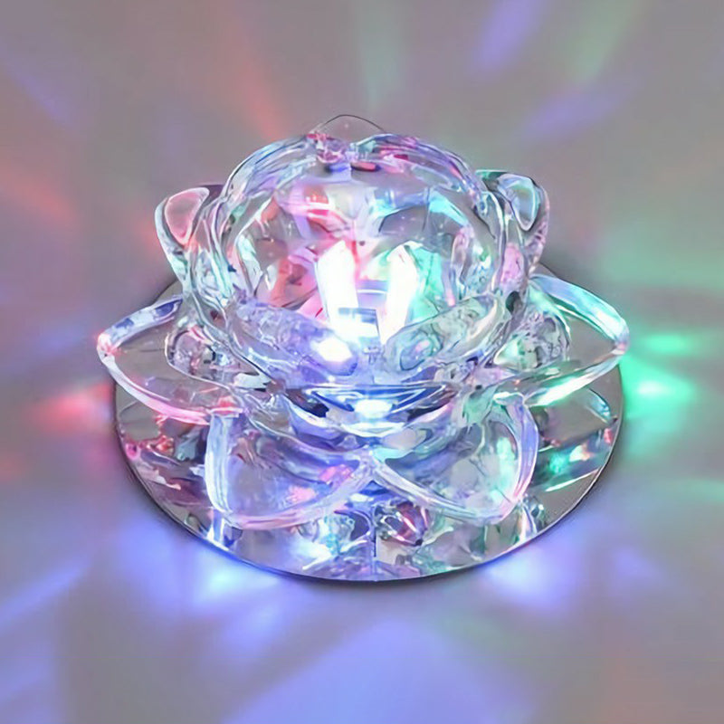Modern Crystal Clear Led Flushmount Ceiling Light For Living Room / 3W Multi Color