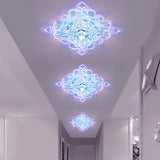 Contemporary Square Led Flush Mount Ceiling Light With Crystal Clear Design For Entryways
