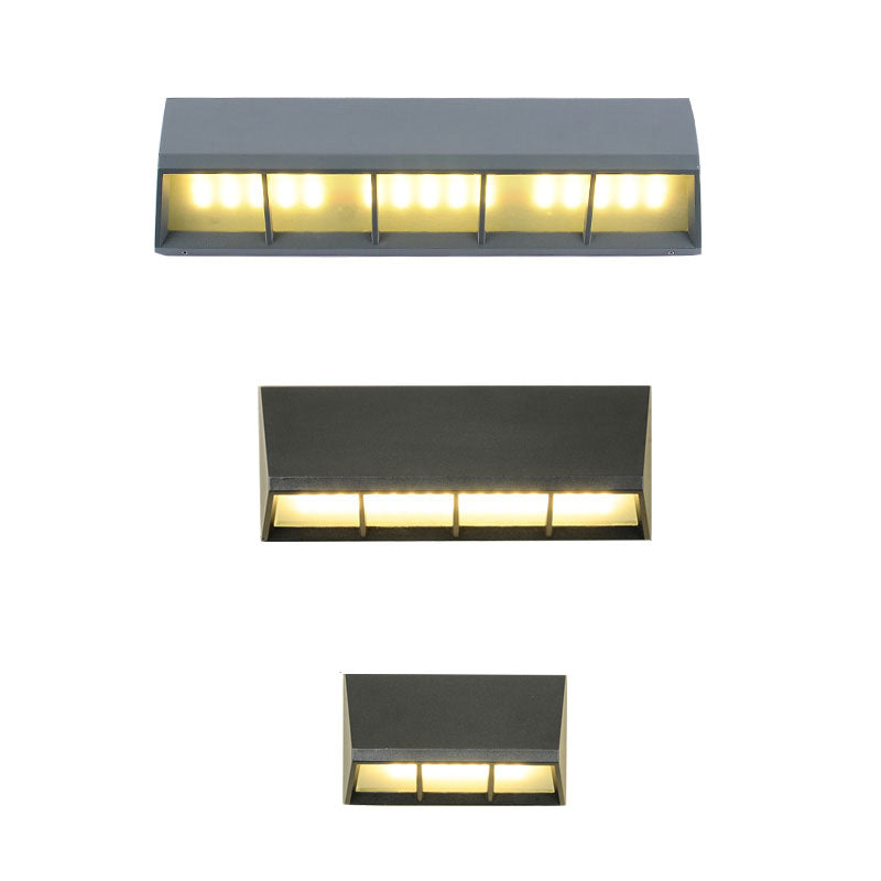 Textured Black Triangular Prism Led Wall Mounted Light - Modern Patio Sconce Lighting