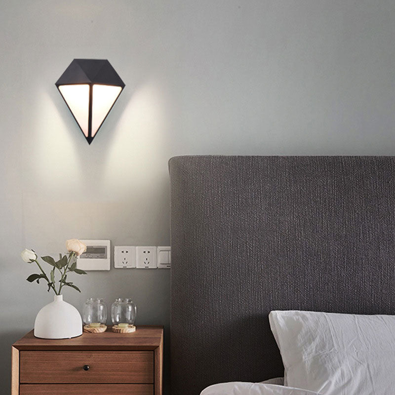 Black Aluminum Diamond Wall Sconce - Minimalist Led Outdoor Lighting