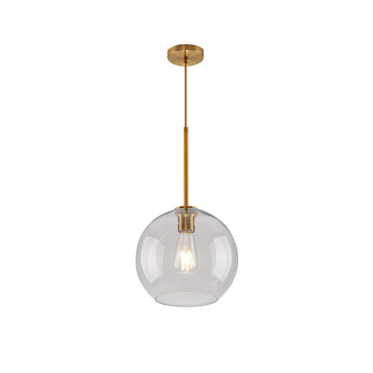 Modern Clear/Amber Glass Pendant Lighting - Global Gold Hanging Lamp Kit 1-Light 8/10/12 Wide