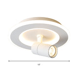 Modern Square/Round Flush Mount Led Acrylic Lamp In White/Black (White/Warm Light)