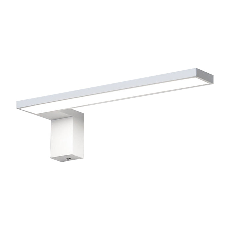 Modern Rectangular Led Wall Mount Light - Acrylic White/Black Bedside Fixture In Warm/White