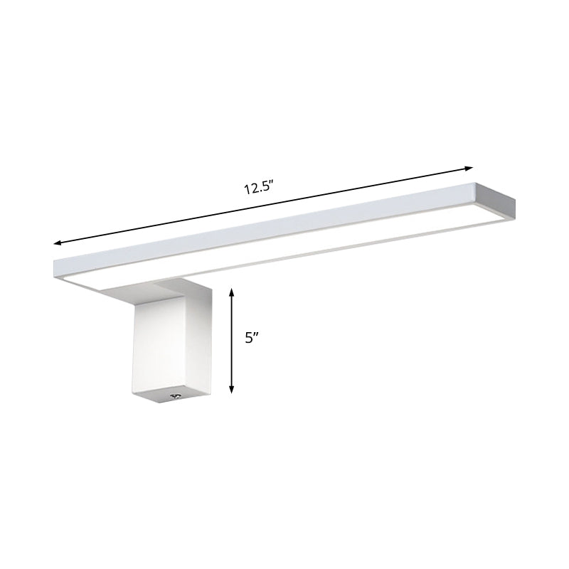 Modern Rectangular Led Wall Mount Light - Acrylic White/Black Bedside Fixture In Warm/White